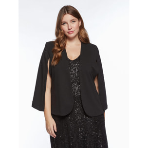 Fiorella Rubino - Cappa nera con maniche cloak - Nero