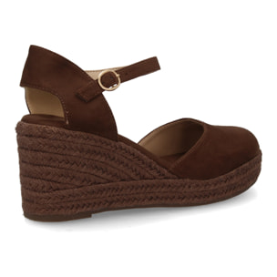 Sandalia de cuña de yute para mujer, comodas y elegantes diseño moderno con el yute en el mismo tono