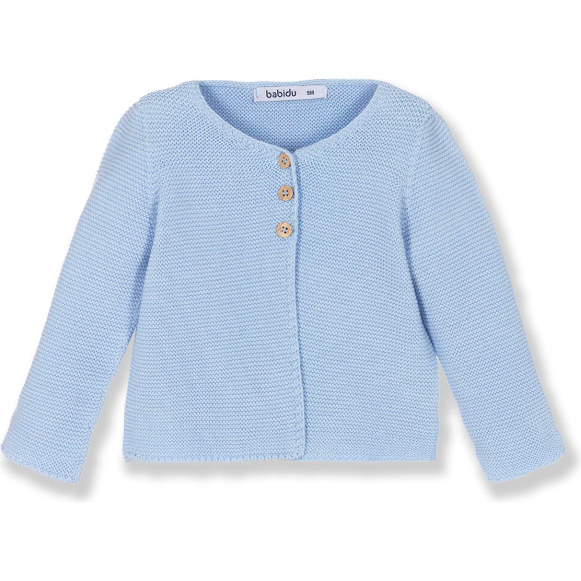 Chaqueta punto bebé algodón cuello redondo