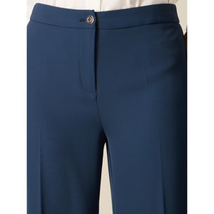 Oltre - Pantaloni palazzo in tessuto fluido - Blu