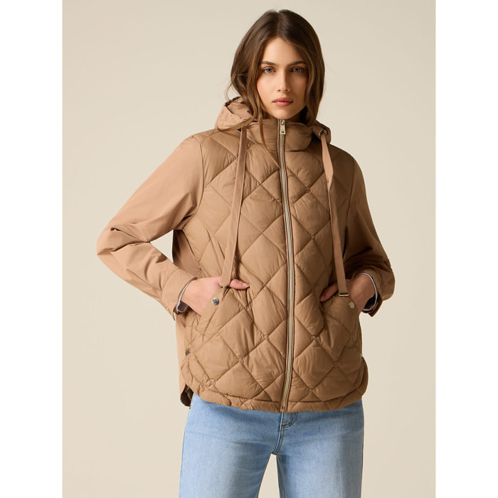 Oltre - Giubbotto trapuntato con cappuccio - Marrone