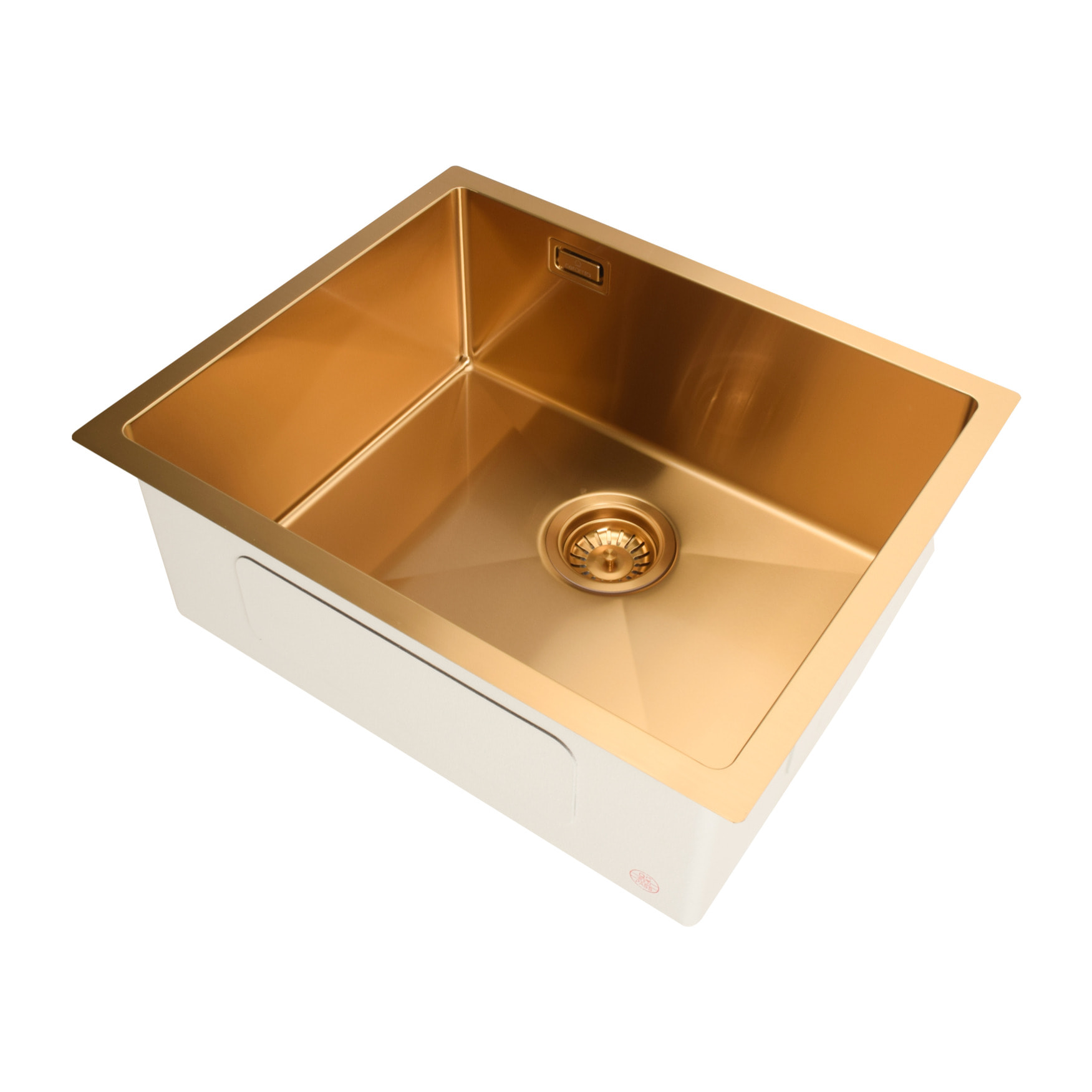 Timeless Évier de cuisine sous plan inox 304, 1 bac , 55x45x21 cm, Or brossé PVD