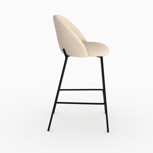 Lot de 2 chaises pour îlot central en tissu bouclé beige 66 cm - Karl