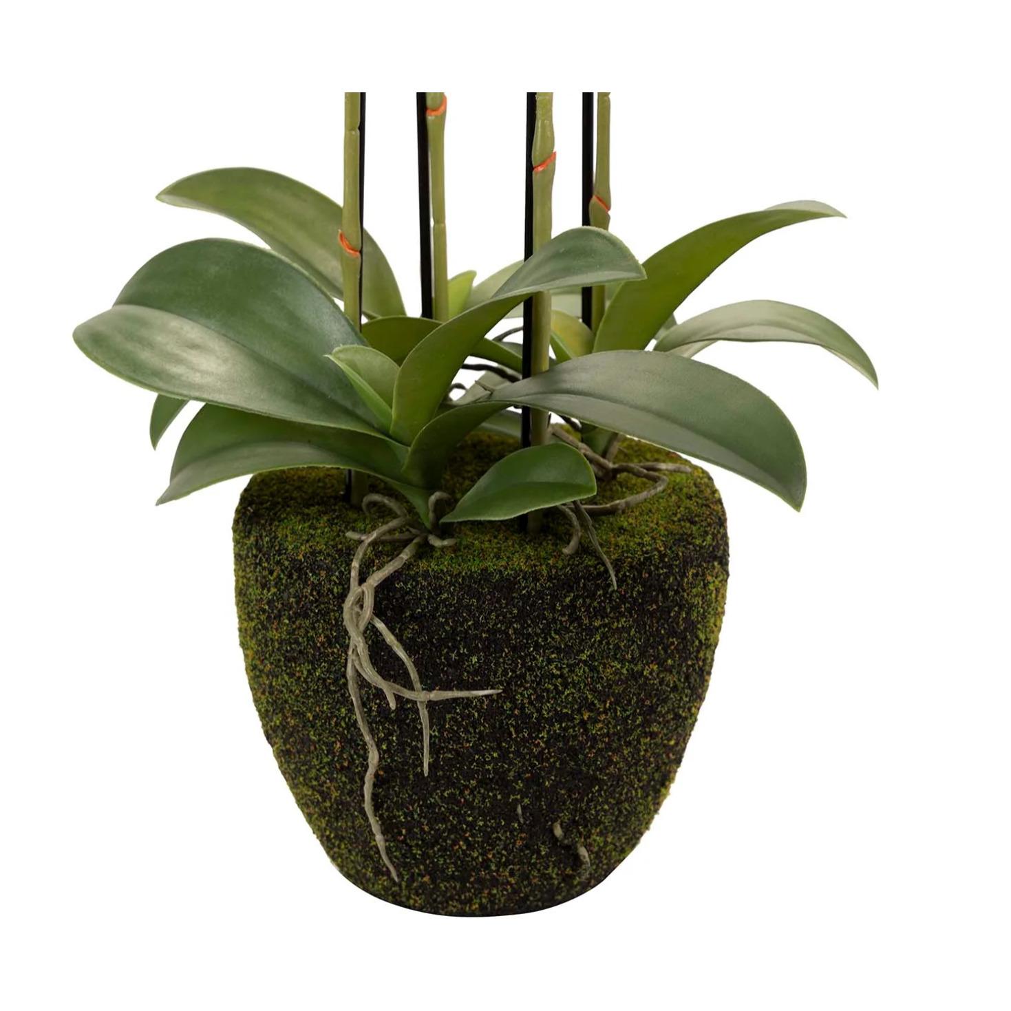 Orquidea Poliester Blanca Con Maceta 45x45x86 Cm