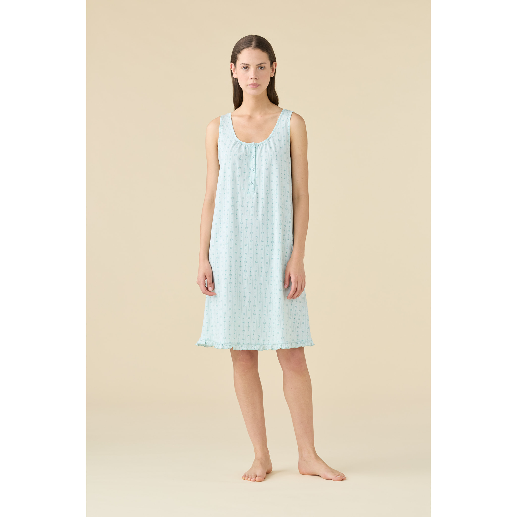 Camicia da notte donna estiva in cotone articolo romantic. Noidinotte