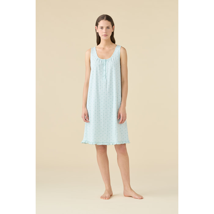 Camicia da notte donna estiva in cotone articolo romantic. Noidinotte