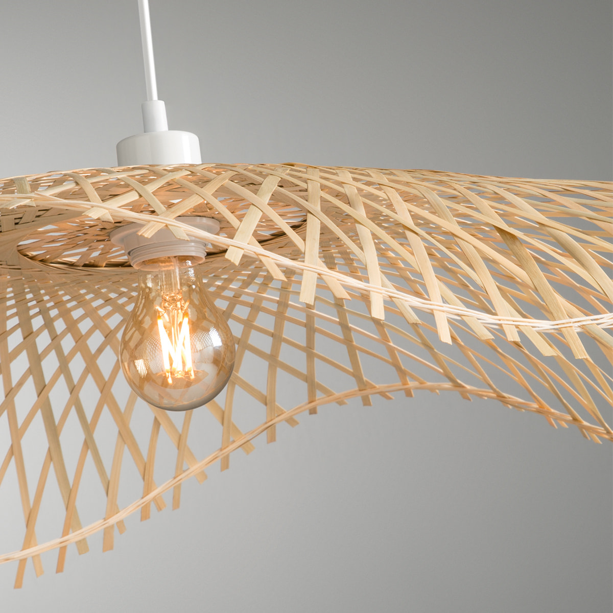 Suspension "Tess" - bambou et métal - D75 cm