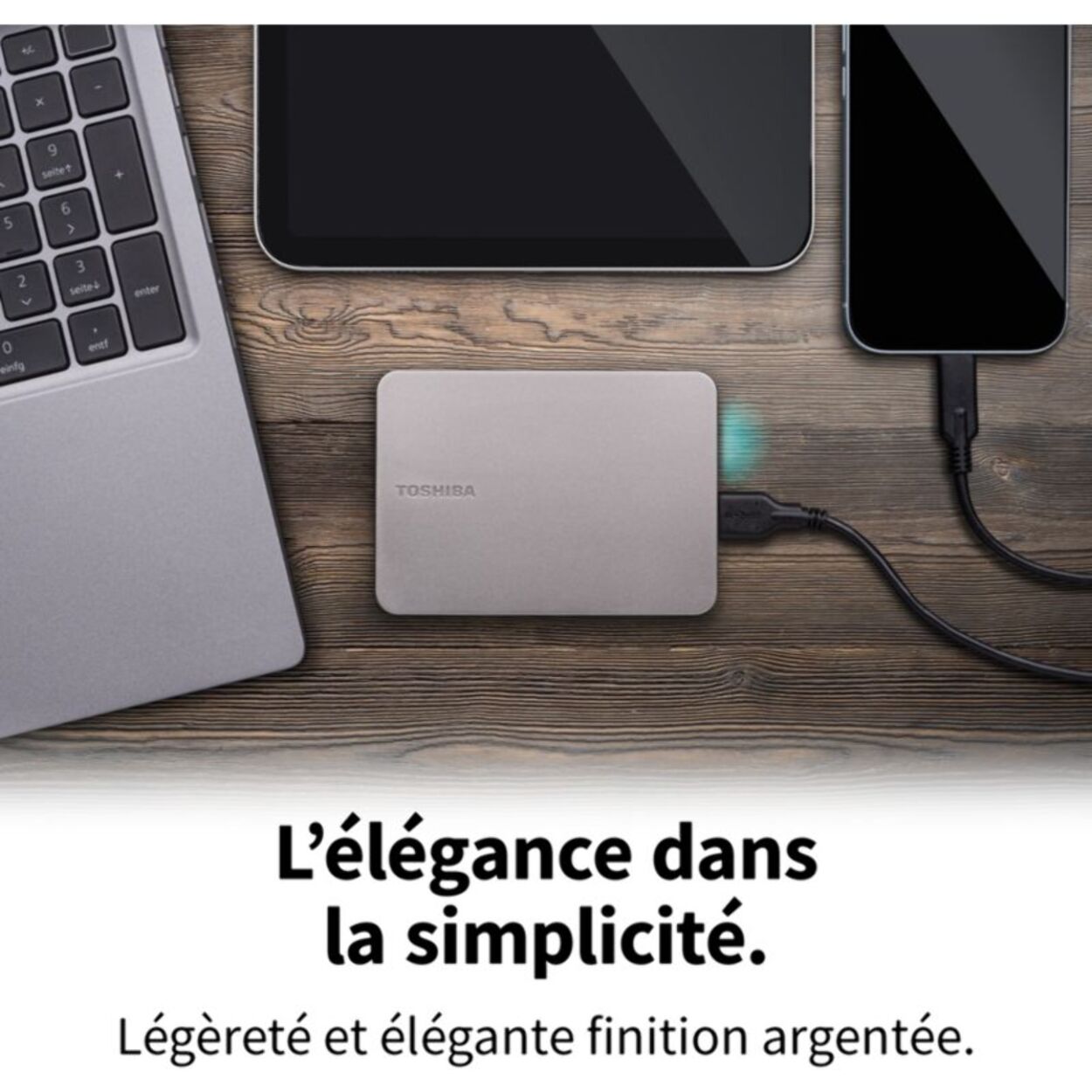 Disque dur externe TOSHIBA 2To Canvio Flex Silver USBC A