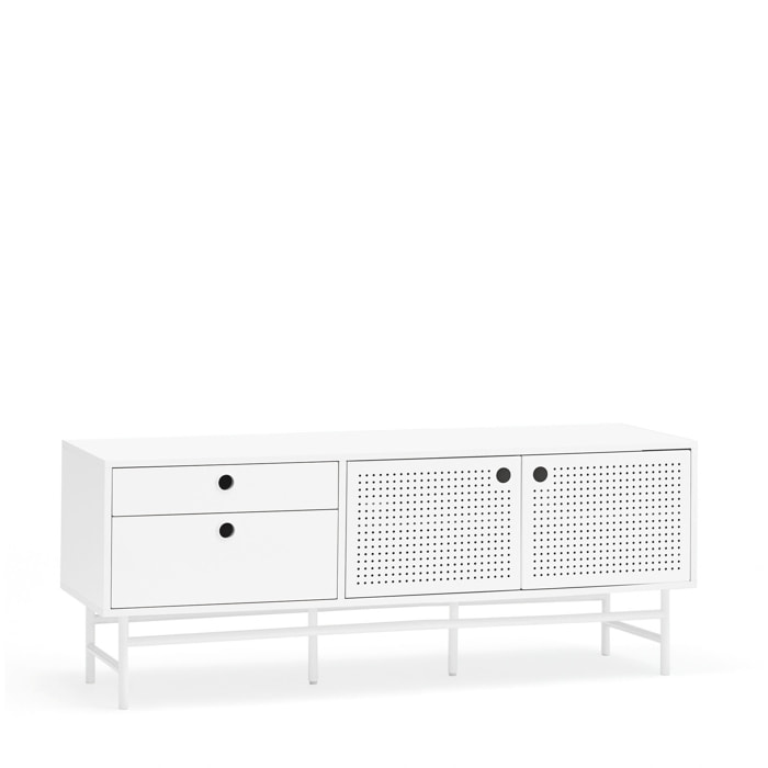 Mueble de televisión Punto 2 puertas y 2 cajones blanco