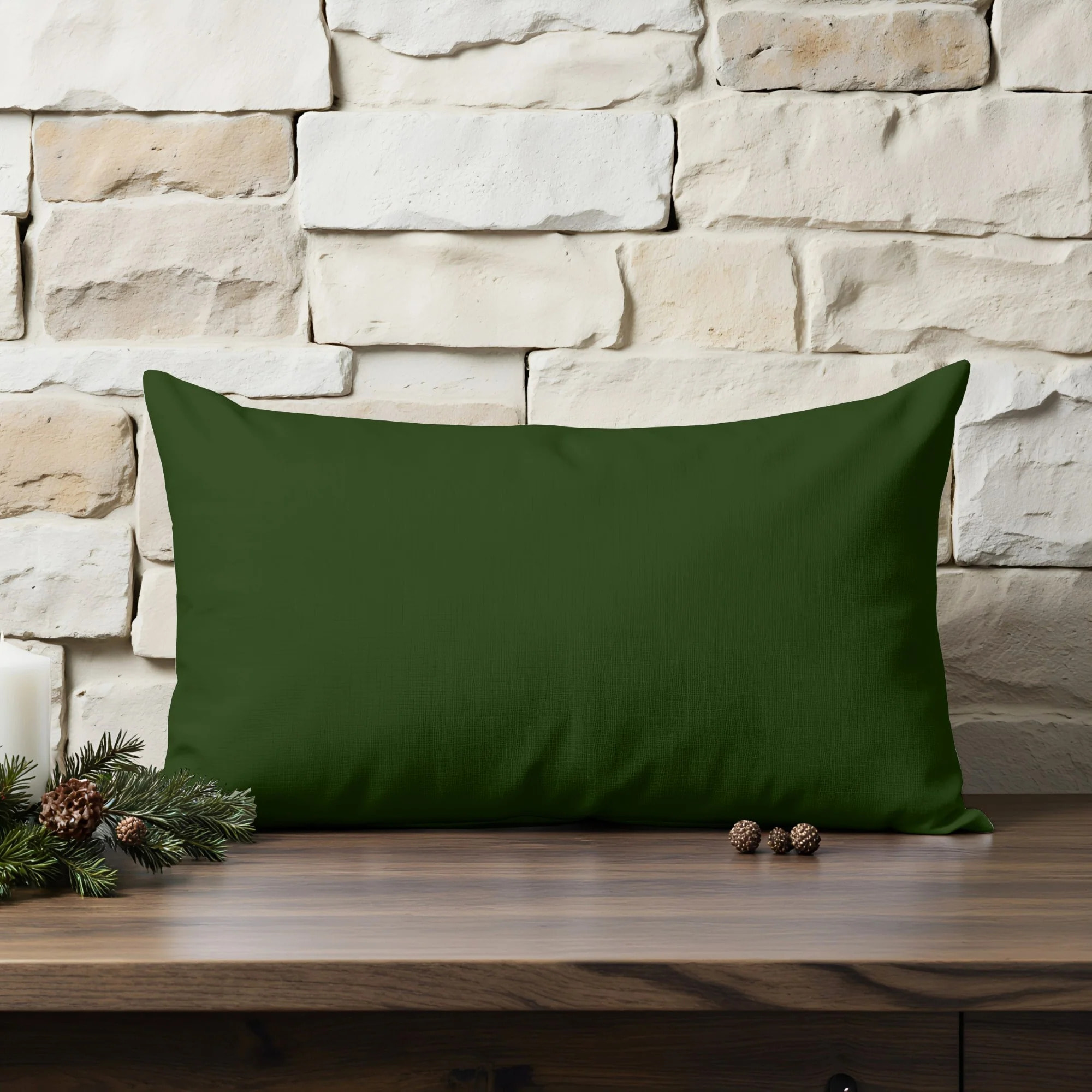 Housse de coussin 100% algodón Vert Uni 30x50 cm