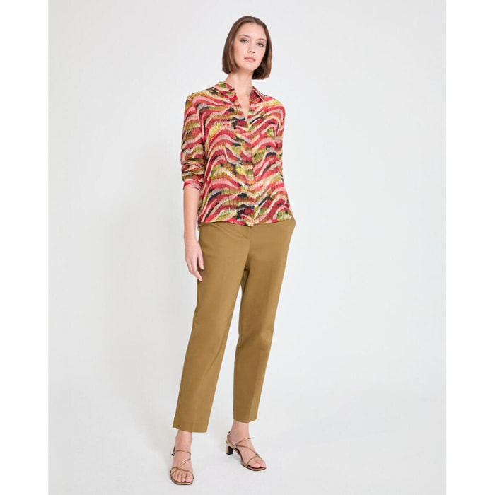 Camicia a maniche lunghe con stampa serpentina