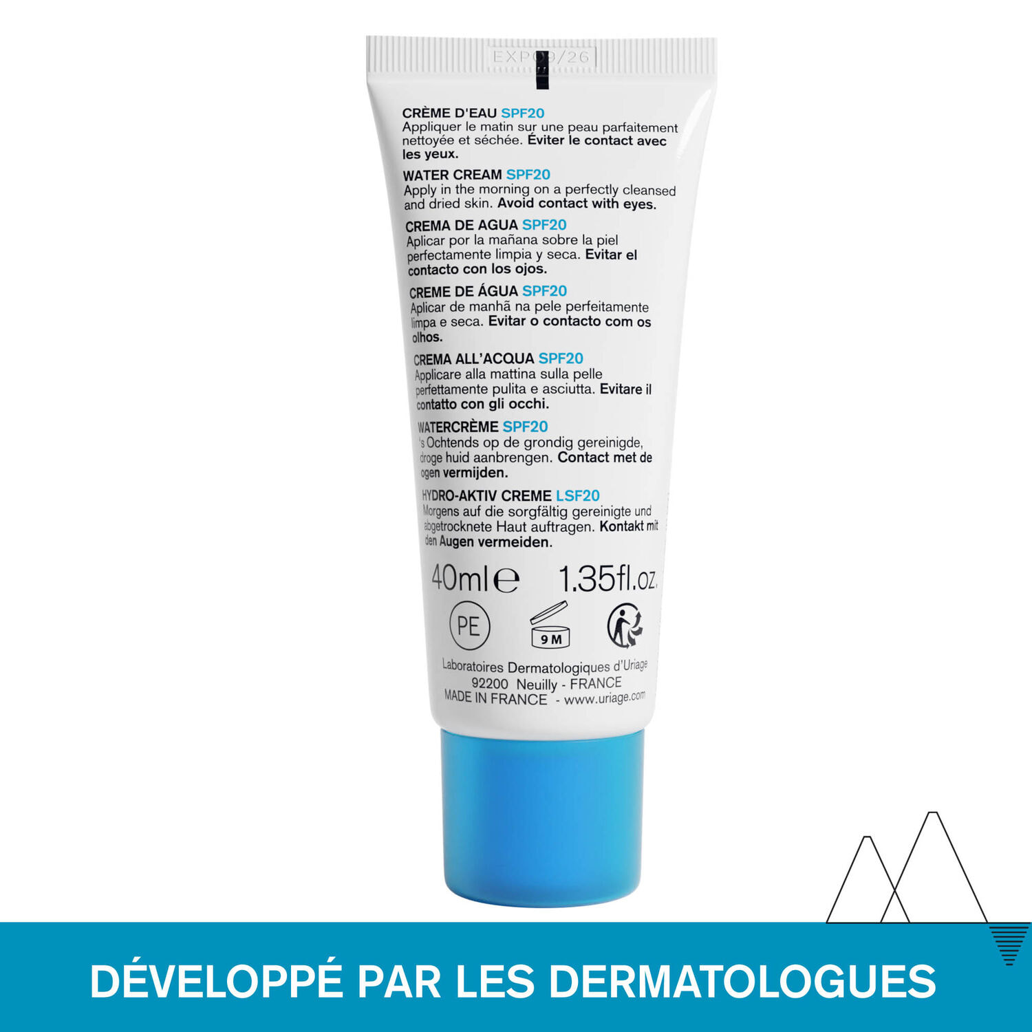 Eau Thermale - Crème d'Eau SPF20 - Hydrate, Protège & Illumine 40 ml