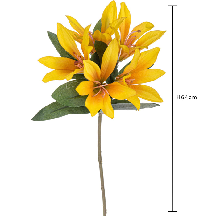 Australian Lily. Altezza 64 Cm - Pezzi 12 - 15X64X6cm - Colore: Arancio - Bianchi Dino - Lilium, Lisianthus