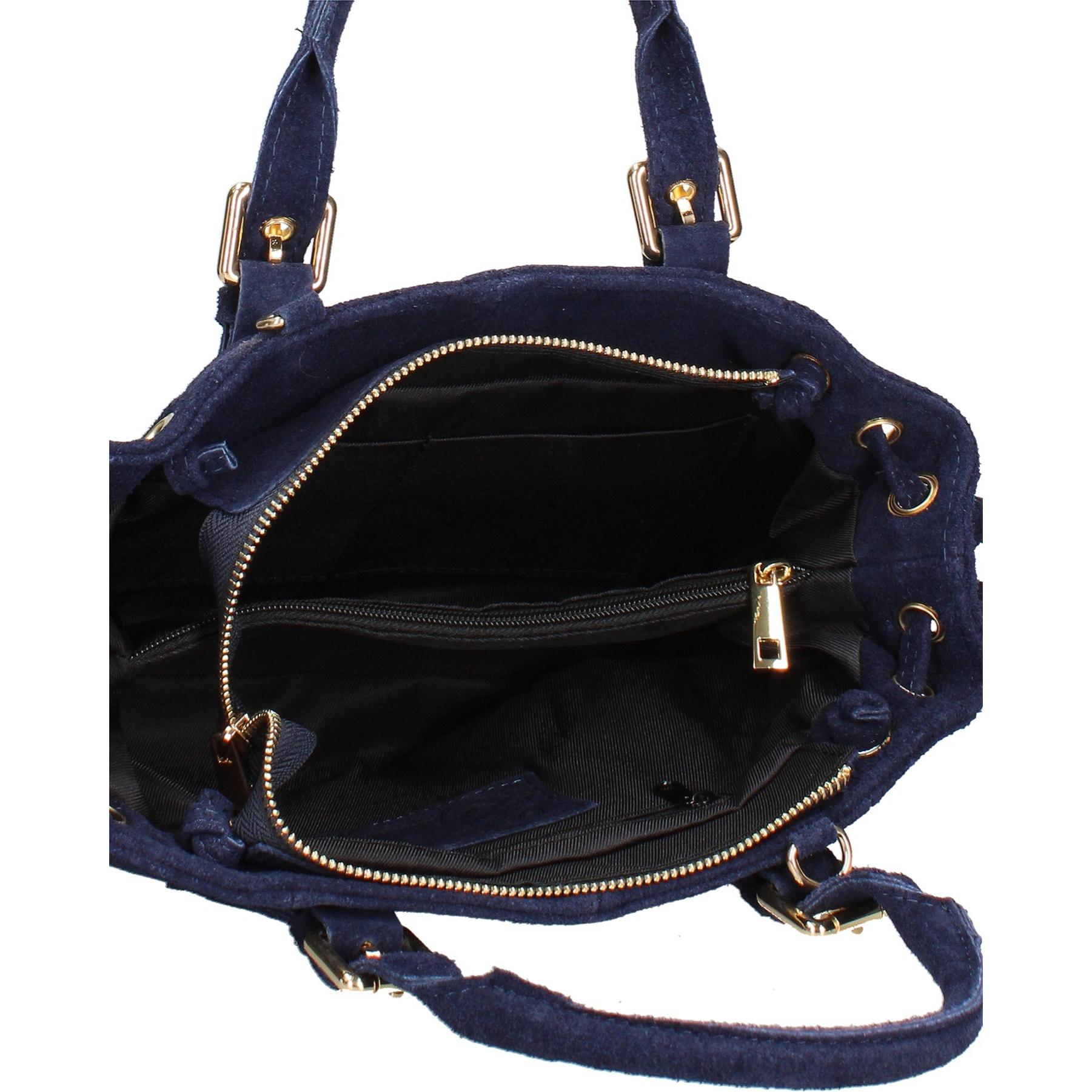 Borsa a mano da donna Made in Italy - Modello Elara Nova - Pelle scamosciata - 14.0 x 8.0 x 25.0 cm