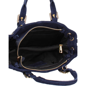 Borsa a mano da donna Made in Italy - Modello Elara Nova - Pelle scamosciata - 14.0 x 8.0 x 25.0 cm