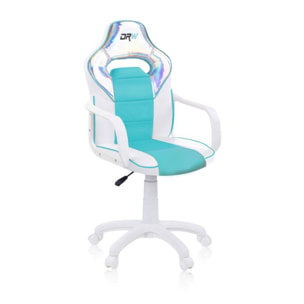 Silla gaming DRW Iris - Blanco - Turquesa DRW