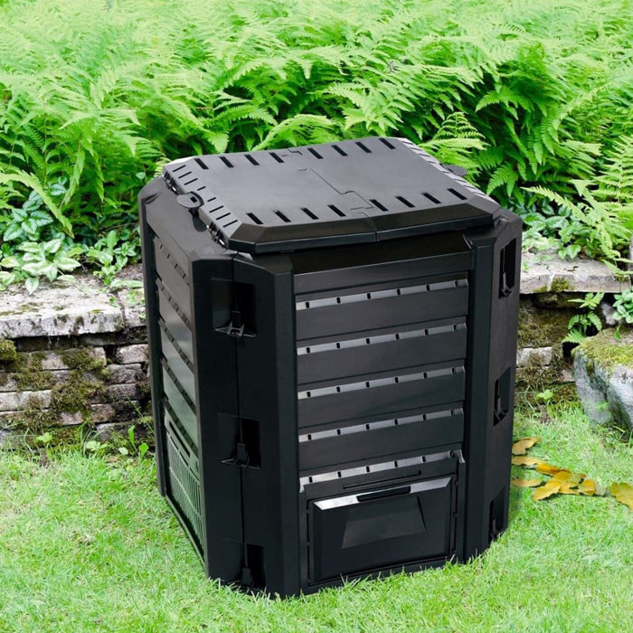 Compostador de plástico en color negro