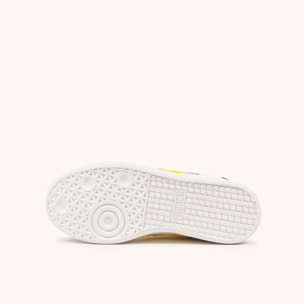 Zapatillas Infantiles Blancas con Cordones y Detalles en Amarillo y Azul MUNICH MINI BARRU 16