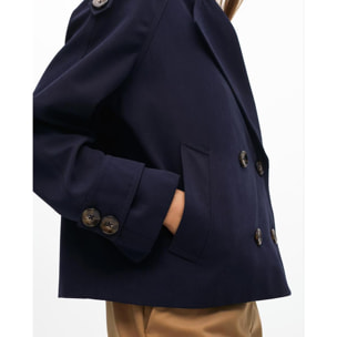 Trench corto in sarga doppiopetto