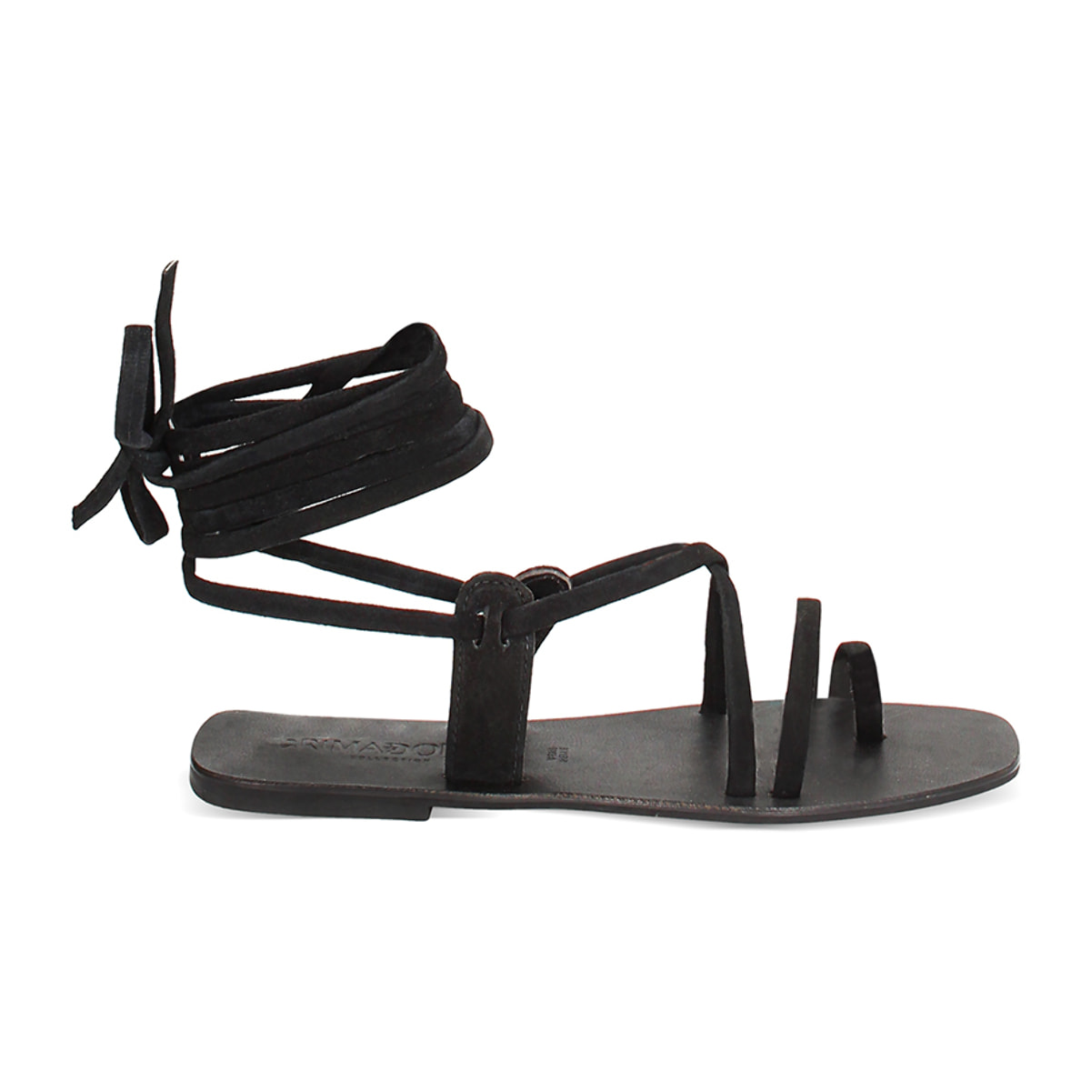 Sandales avec lacets en cuir noir