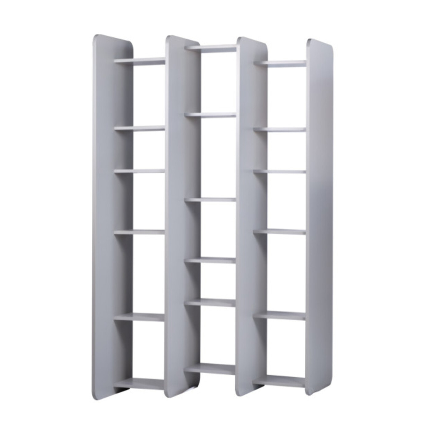 Bibliothèque L141 cm paravent asymétrique 18 étagères grise - XPESCA