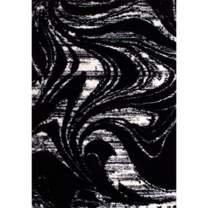 Oslo - tapis de salon à poils longs design abstrait noir