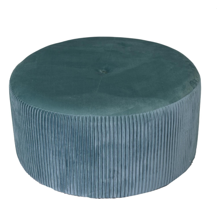 Pouf Vacchetti in velluto verde salvia cm ø56h28