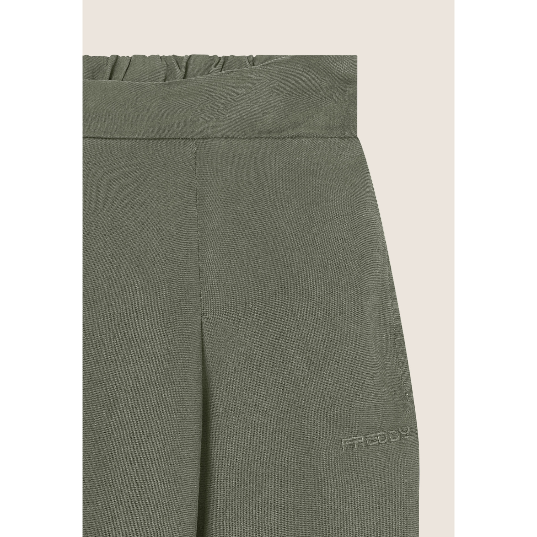 Pantaloni in Twill di Lyocell lunghezza cropped