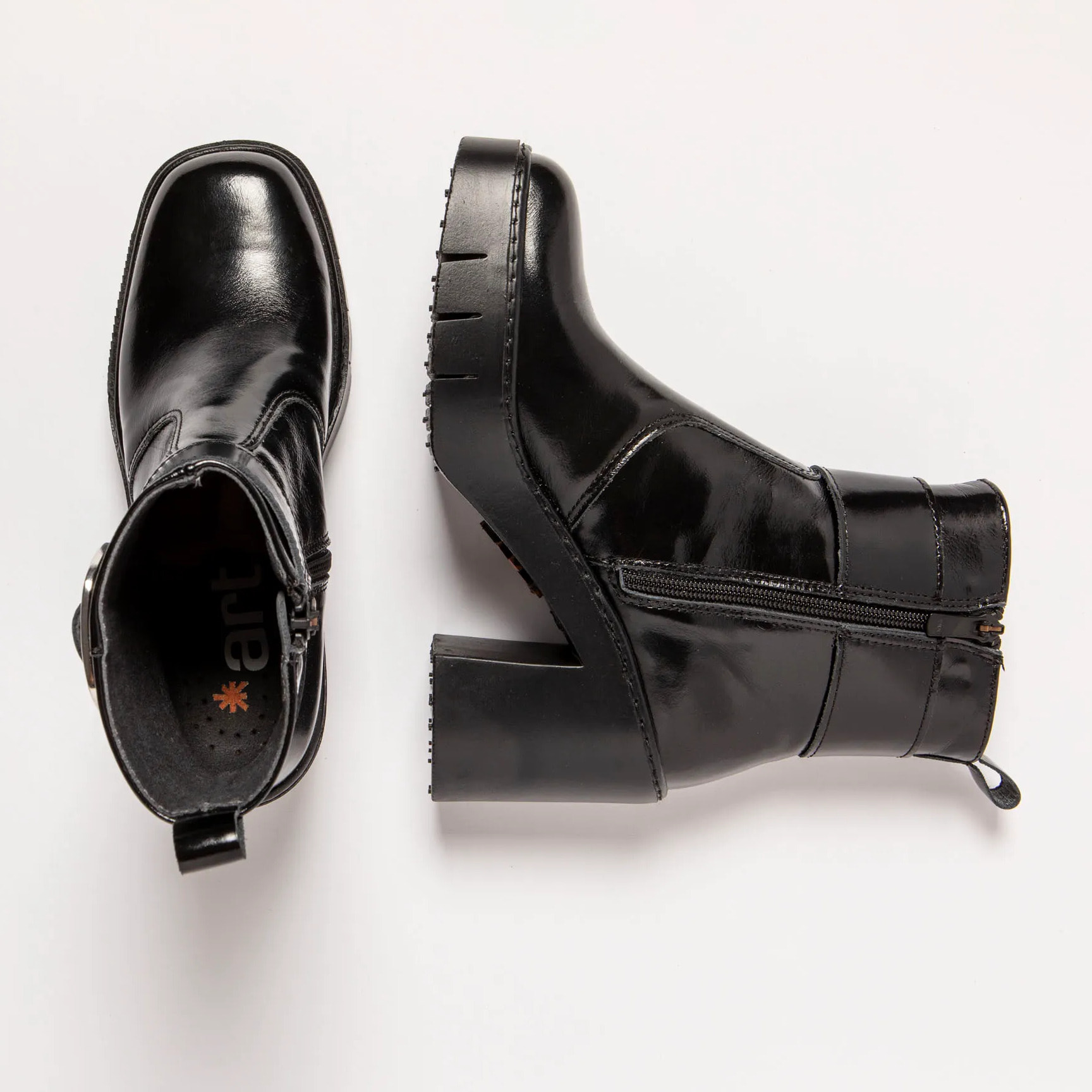 Botines con tacón 1979 NAPPA SHINNY BLACK/BERNA color Black