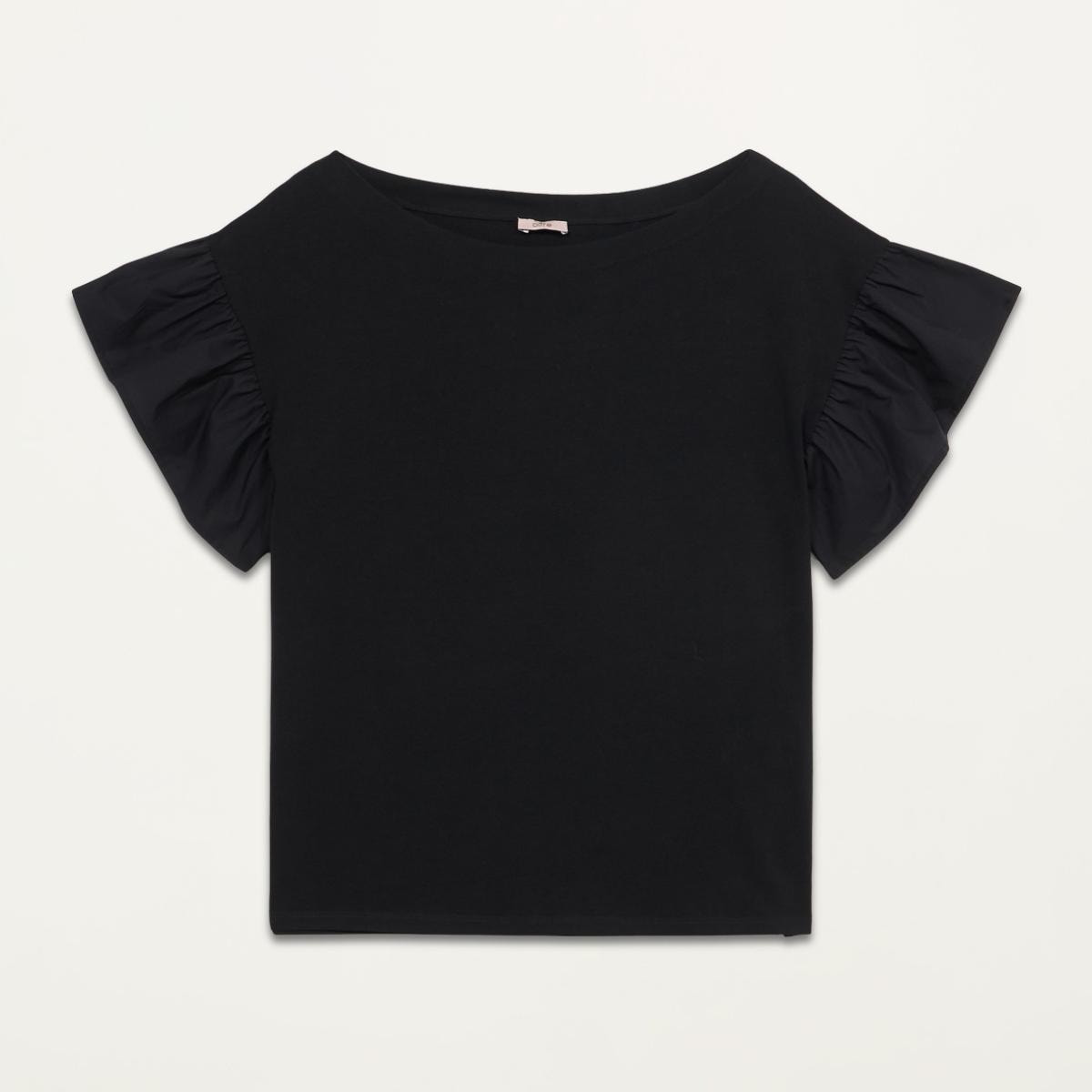 Oltre - Camiseta con mangas cortas de ala - Negro