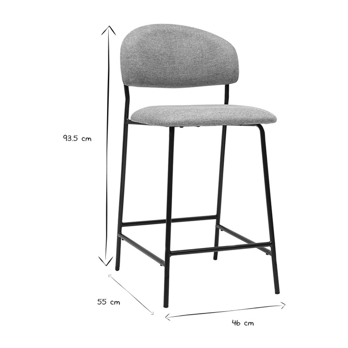 Tabourets de bar en tissu effet velours texturé vert céladon H64 cm (lot de 2) BENTA