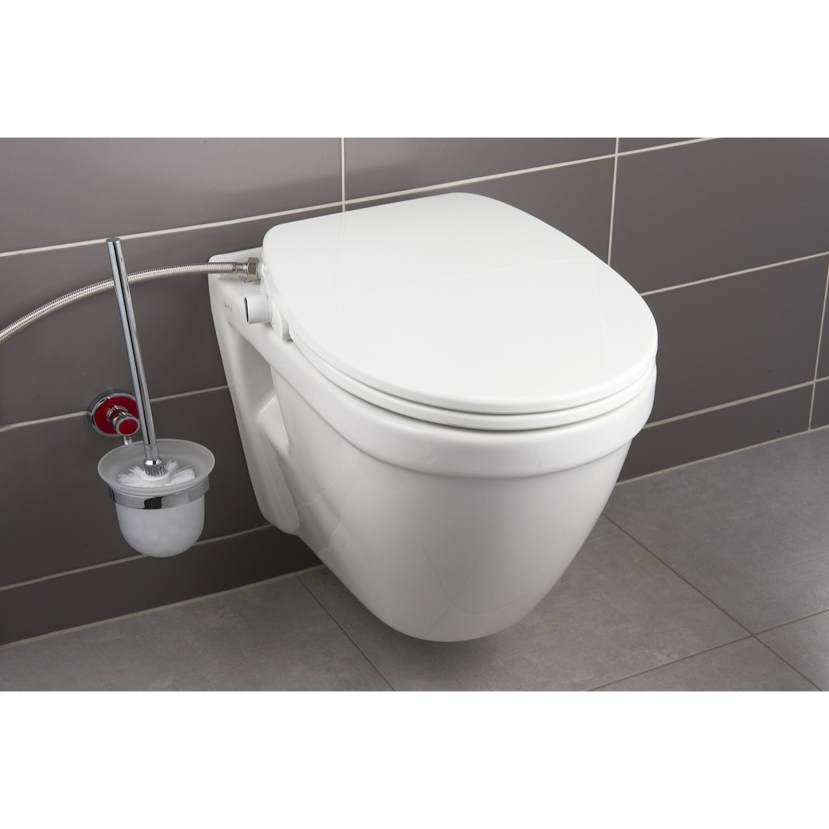 Abattant WC japonais siège de toilette Softclose sans électricité avec bidet intégré, blanc SATBEASY2233
