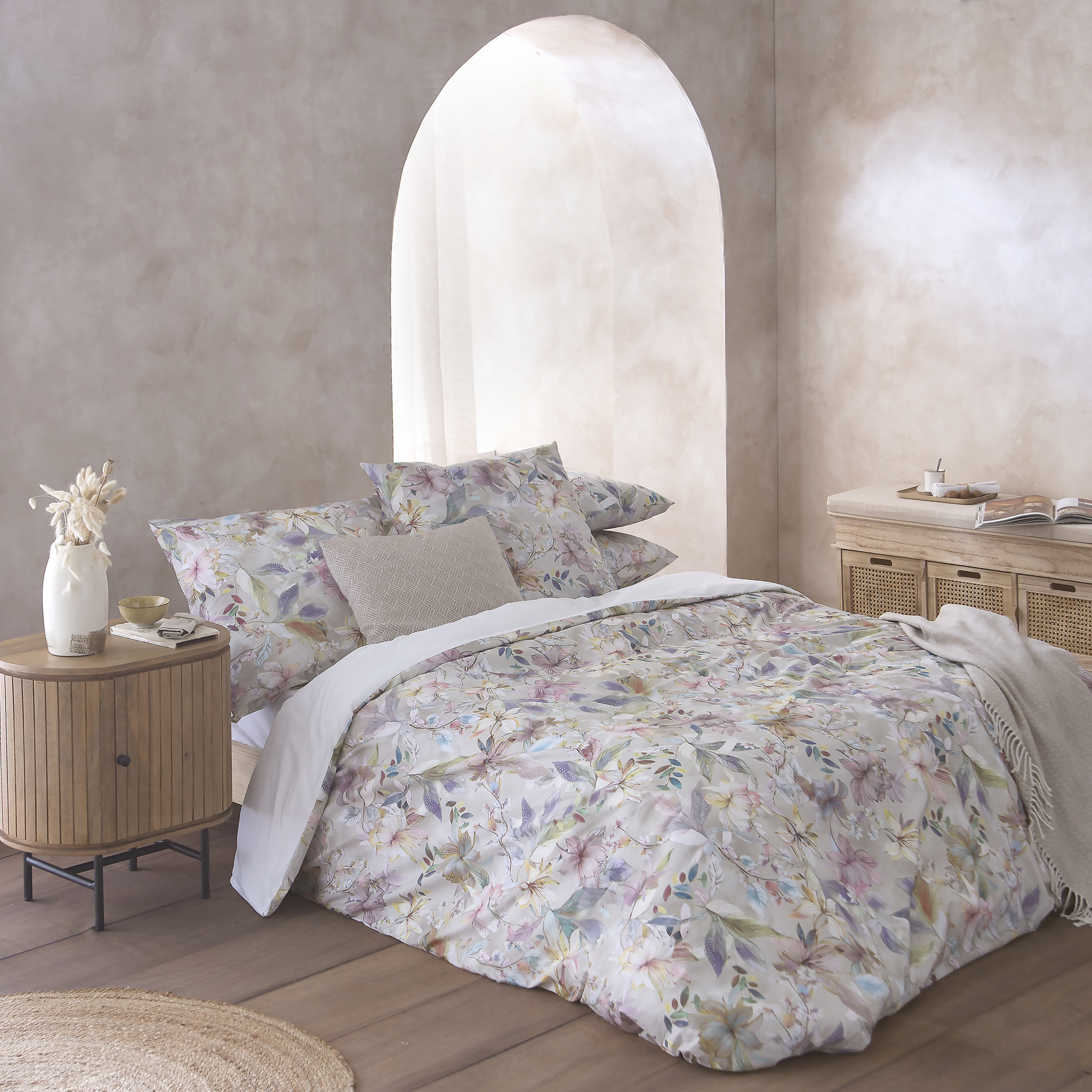 Housse de couette FIORENTINA cuarzo 100% coton 79 cm/2