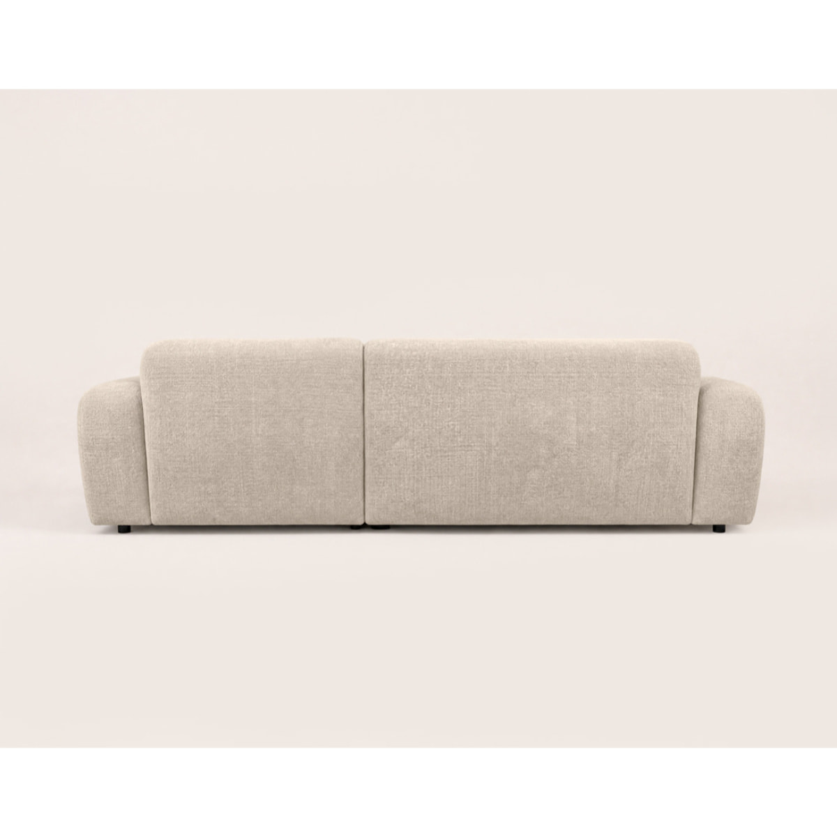 Louise - Canapé d'angle droit 4 places en velours texturé - Beige