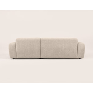 Louise - Canapé d'angle droit 4 places en velours texturé - Beige