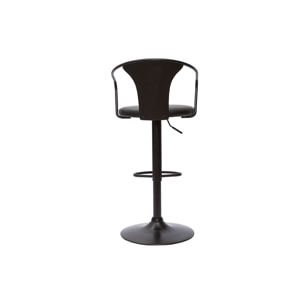 Tabouret de bar industriel noir réglable pivotant 360° BECKETT