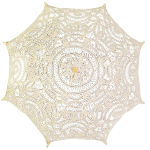 Ombrello in pizzo traforato crema cmø60x4h44