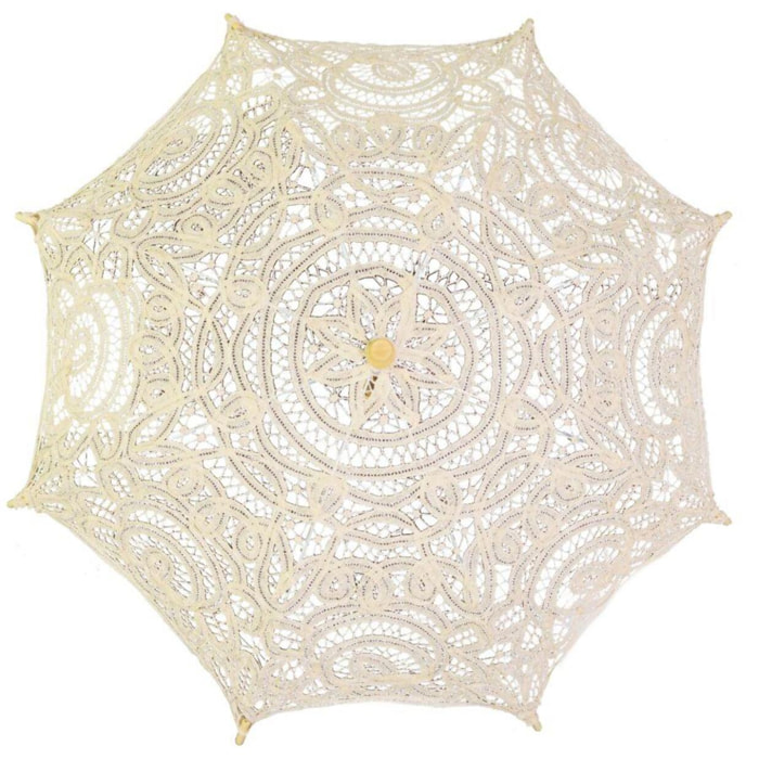 Ombrello in pizzo traforato crema cmø60x4h44