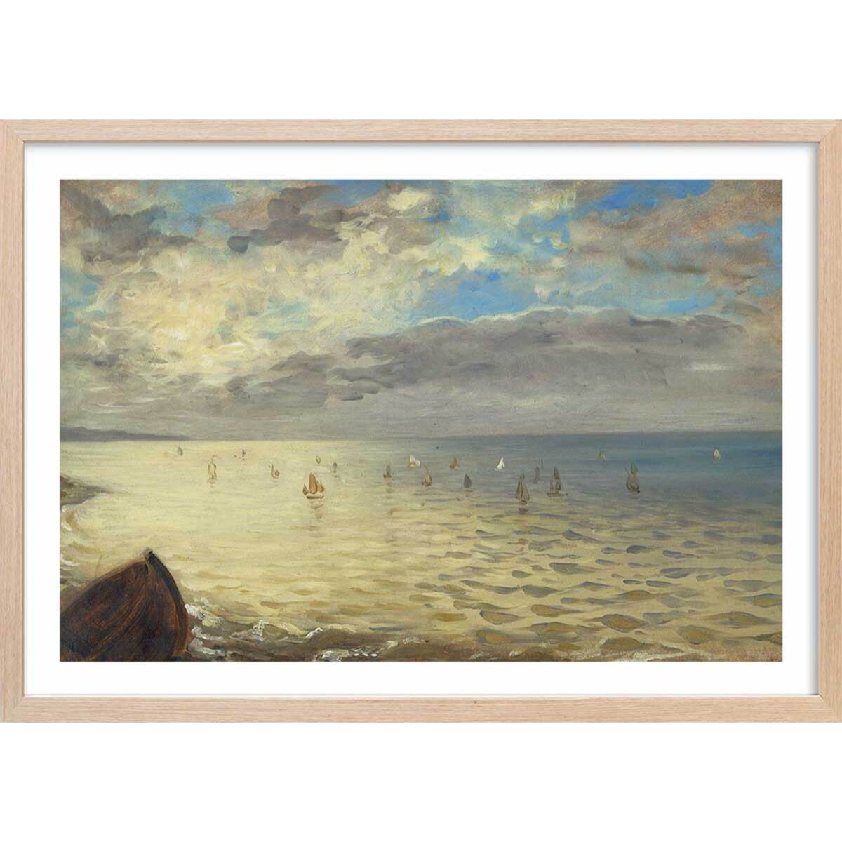 Poster La mer à Dieppe - Eugene Delacroix Affiche + cadre en bois - Chêne