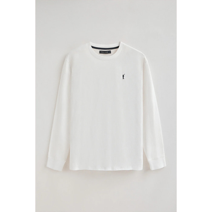 Pack uomo con due magliette in bianco e nero a maniche lunghe con ricamo Rigby Go