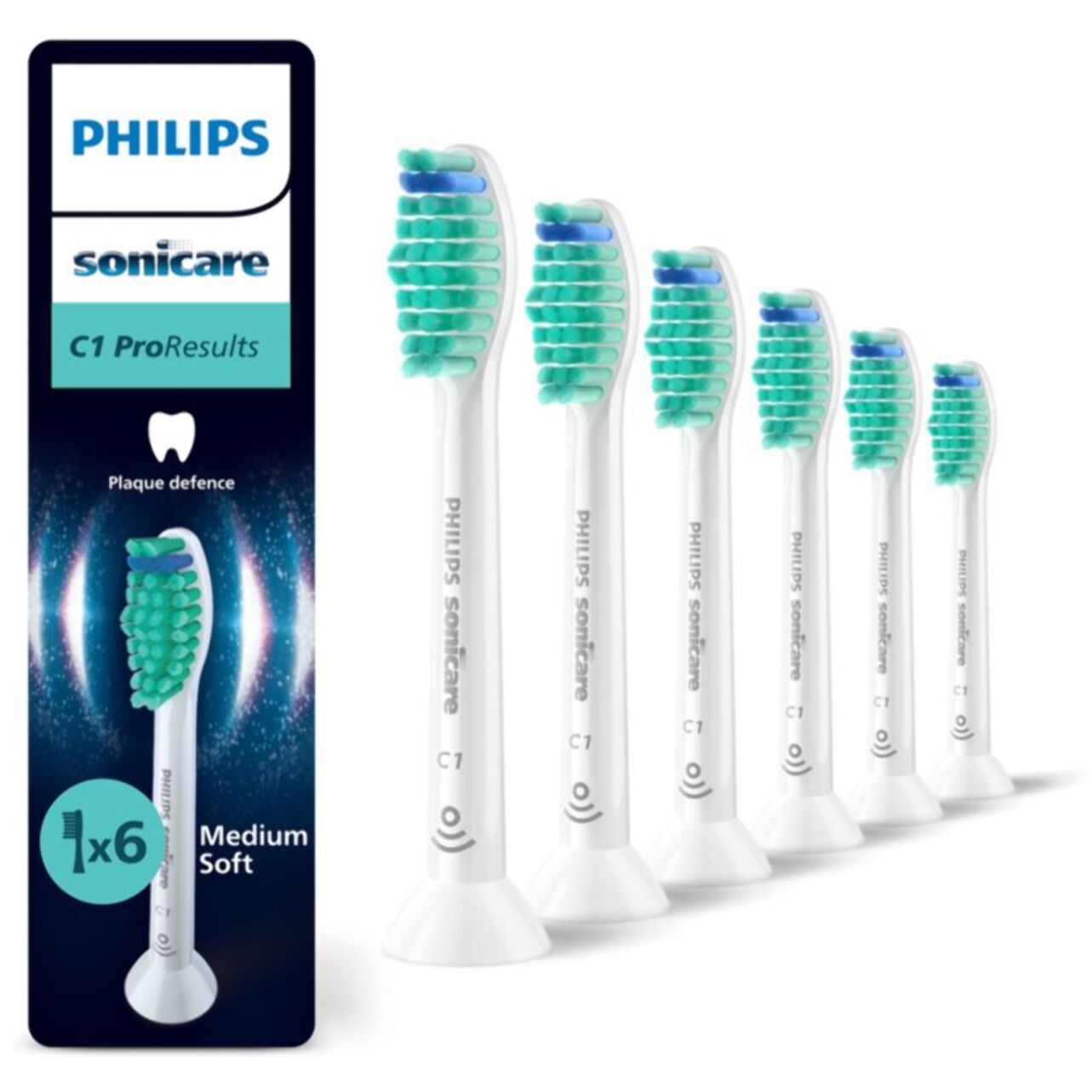 Brossette dentaire PHILIPS Sonicare lot de 6 - HX6016/87 white ProResults C1