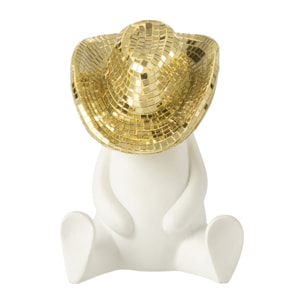 J-Line décoration Cowboy Mosaïque - polyresin - wit/goud