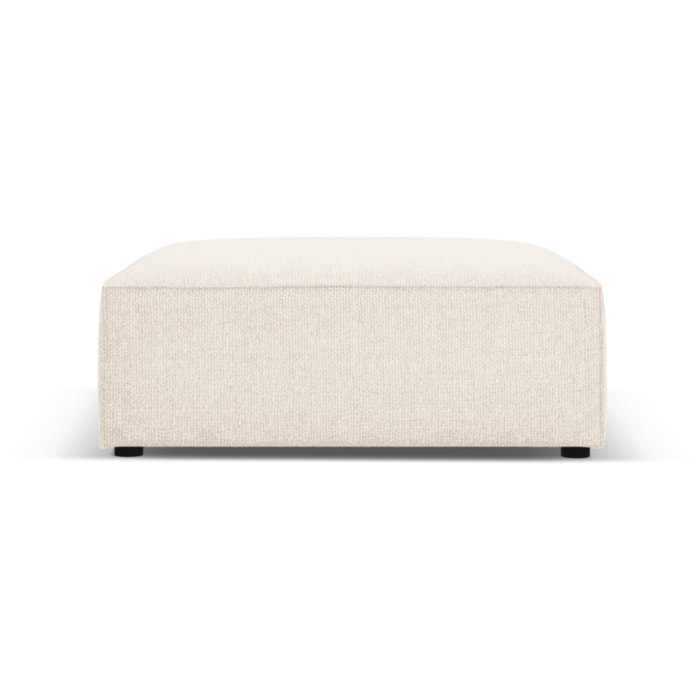Pouf "Arendal" en chenille beige clair