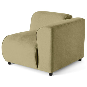 Suaro - Module d'assise d'angle droit en tissu texturé - Vert sauge
