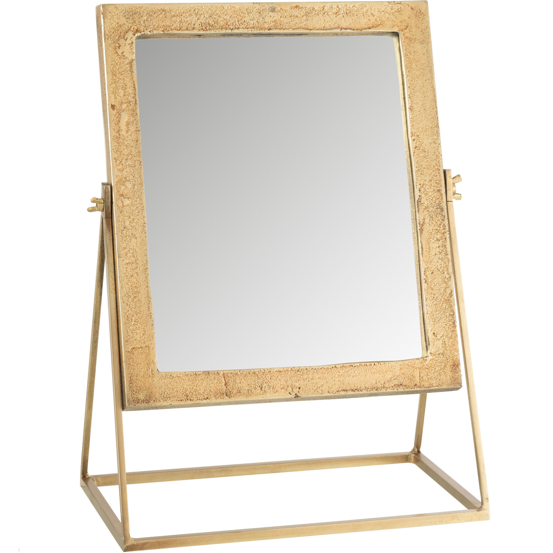 J-Line miroir Carré sur pied - métal - or - 34 x 20 cm
