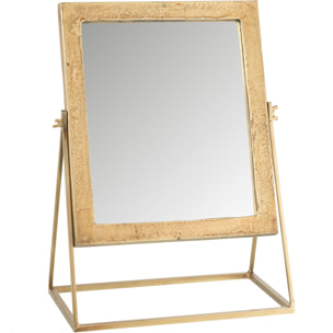 J-Line miroir Carré sur pied - métal - or - 34 x 20 cm