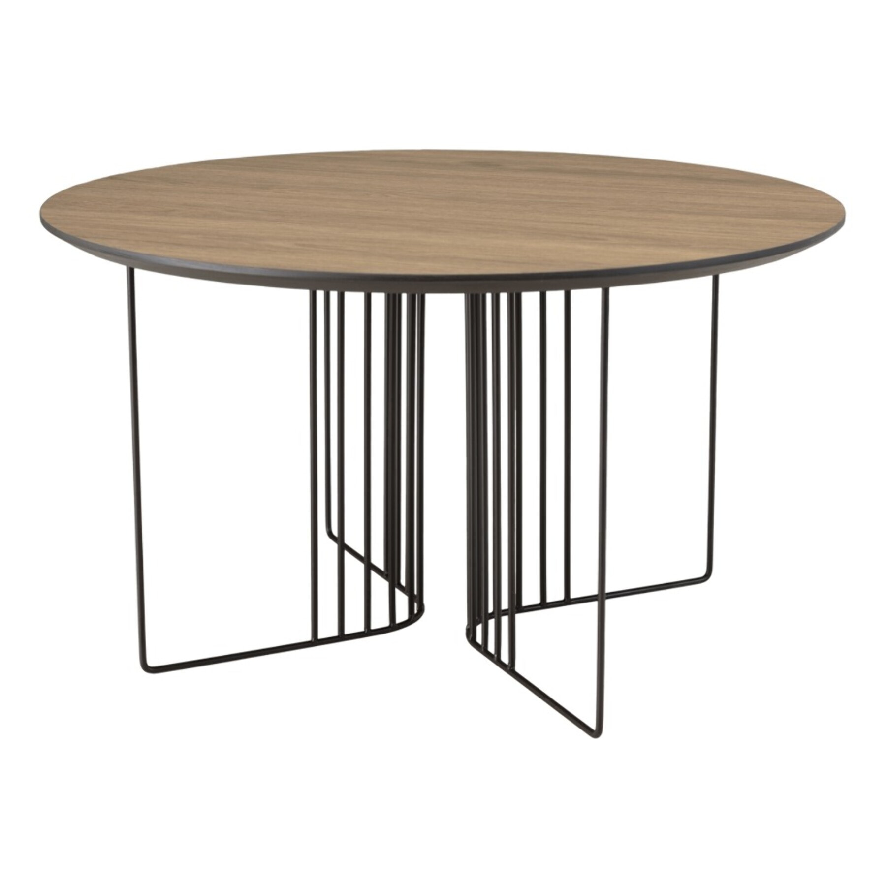 JULIA - Table basse biseautée 70x70cm mocha pieds graphiques métal noir