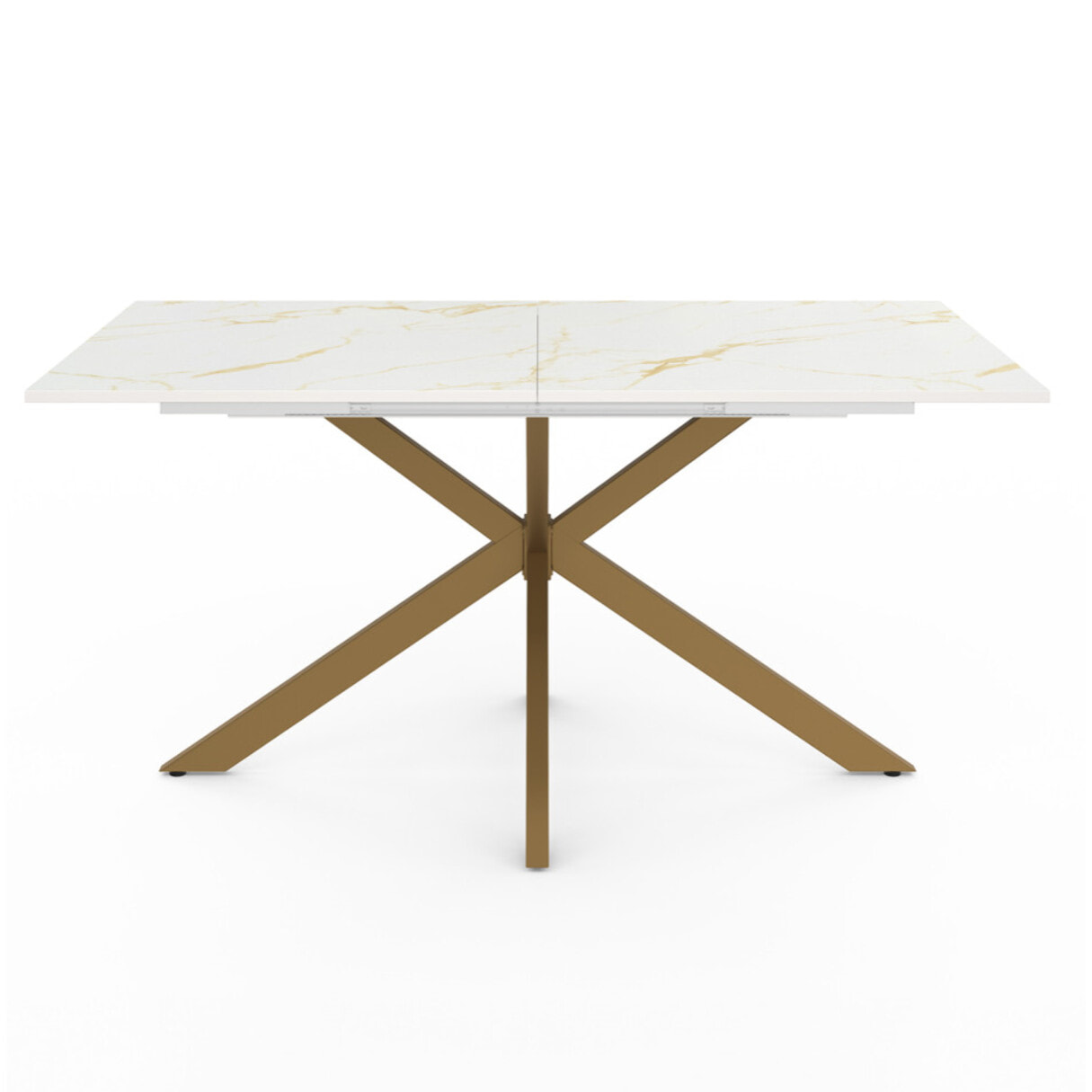 Table à manger extensible Spider 160-200cm effet marbre et doré