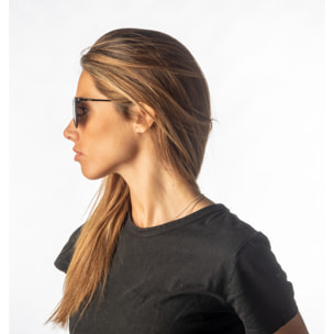 Gafas de sol PALO ALTO ARLES - Negro transparente / De espejo plateada y patillas de metal negro mate