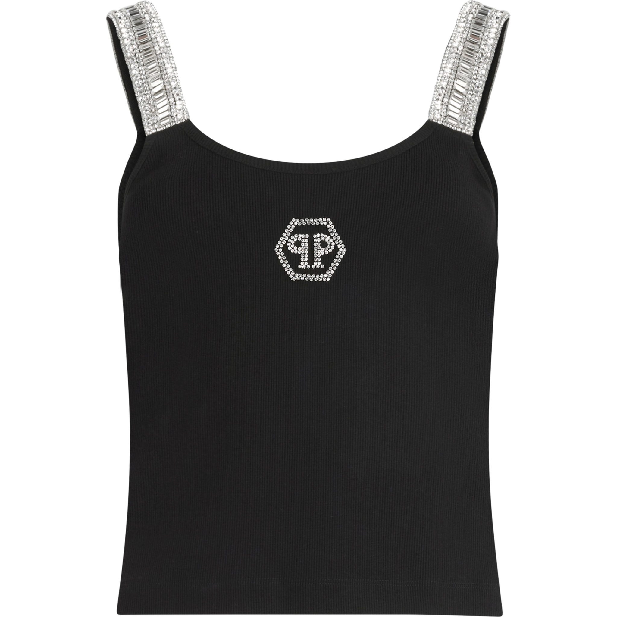 PHILIPP PLEIN Rib Tank Top Strass Hexagon